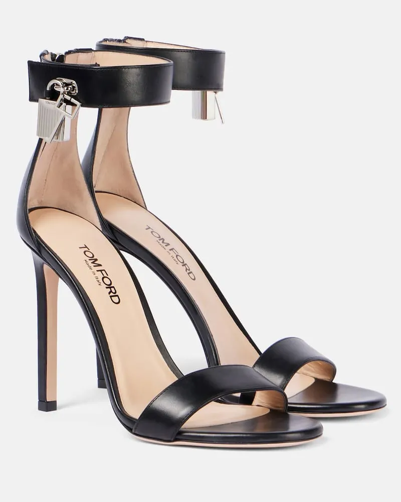 Tom Ford Sandalen Padlock 105 aus Leder Schwarz