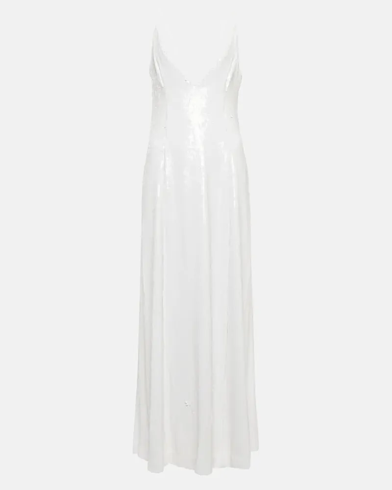 KHAITE Midikleid mit Pailletten Weiß