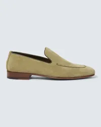 Manolo Blahnik Slip-Ons Truro aus Veloursleder Gruen