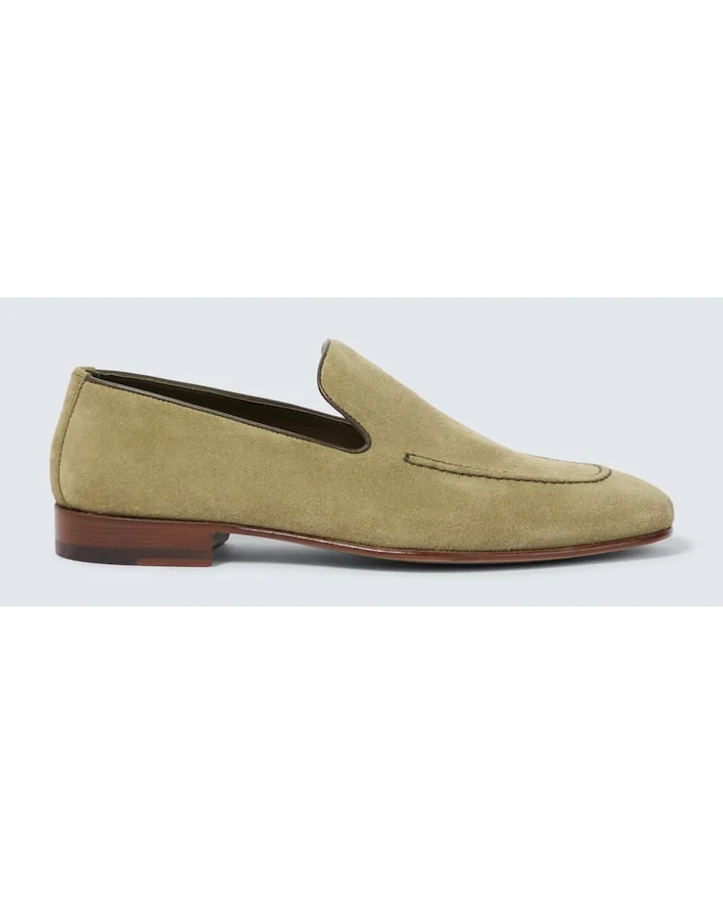 Manolo Blahnik Slip-Ons Truro aus Veloursleder Gruen