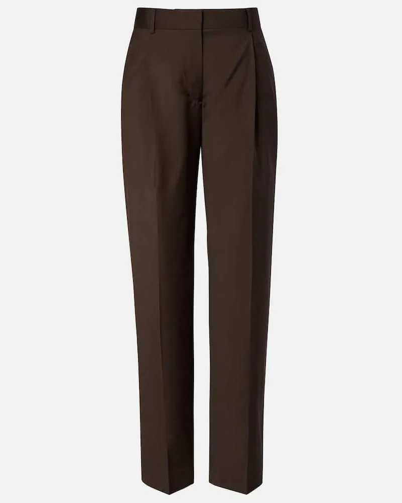 Totême Weite Hose aus Wolle Braun