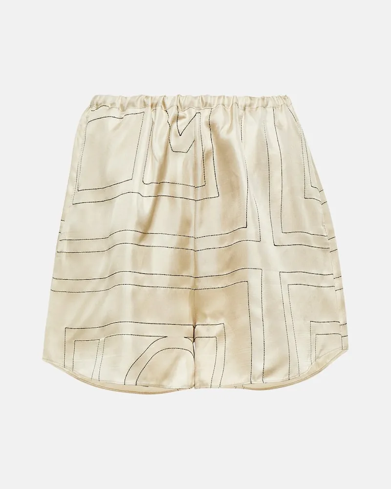 Totême Shorts aus Seide Weiß