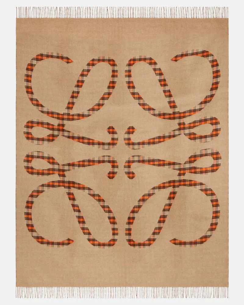 Loewe Decke Anagram aus Wolle und Kaschmir Beige