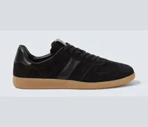 Sneakers aus Veloursleder mit Leder