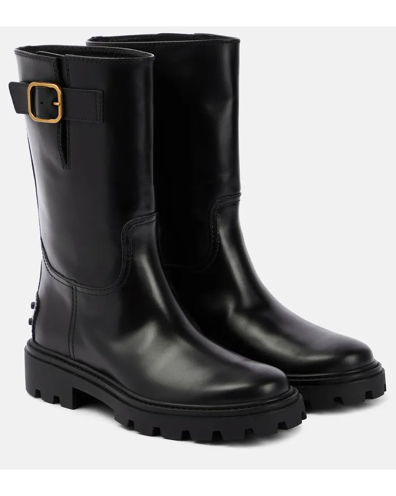 TOD'S Stiefel aus Leder Schwarz