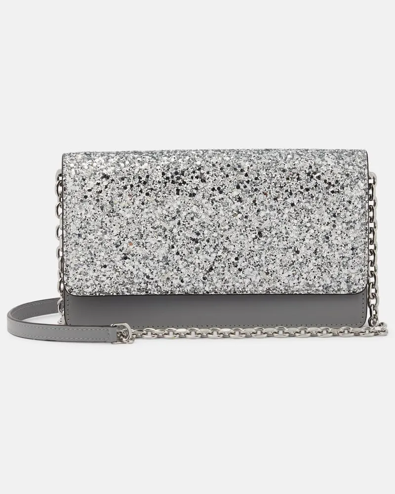 Maison Margiela Portemonnaie mit Kettenriemen mit Glitter Silber