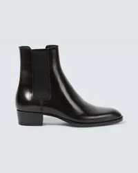 Saint Laurent Chelsea Boots Wyatt aus Leder Braun