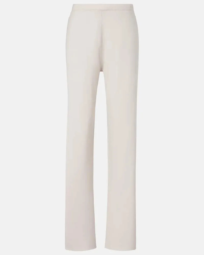 extreme cashmere Gerade Hose Rush aus einem Kaschmirgemisch Weiß