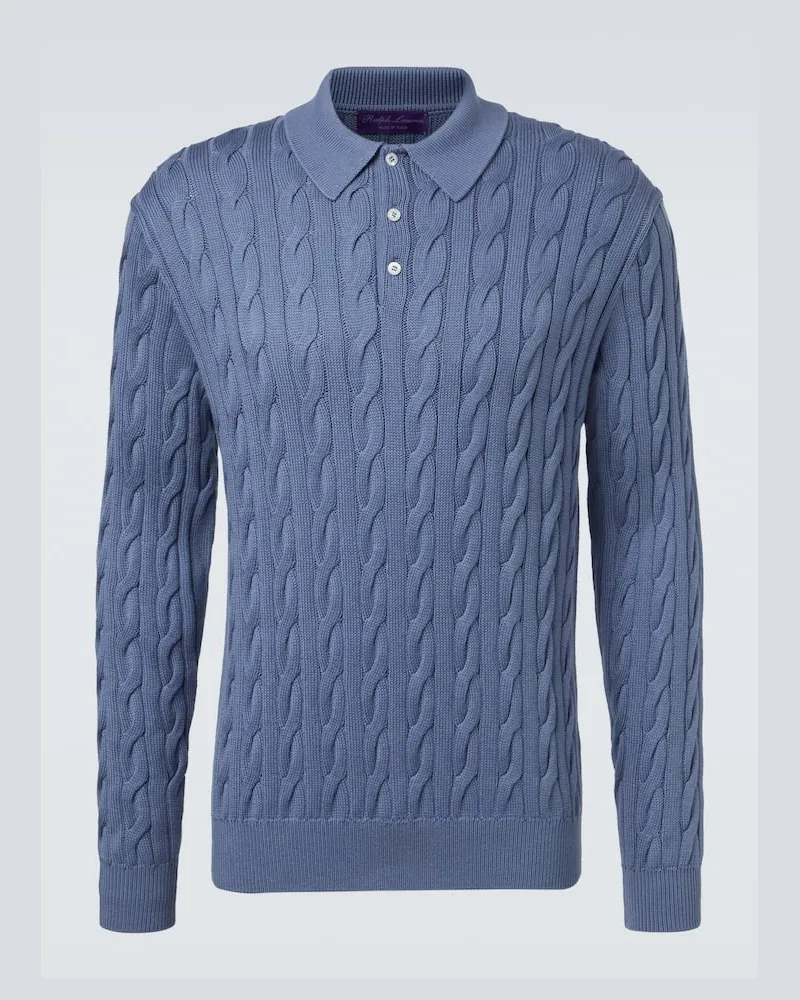 Ralph Lauren Polopullover aus Baumwolle und Seide Blau