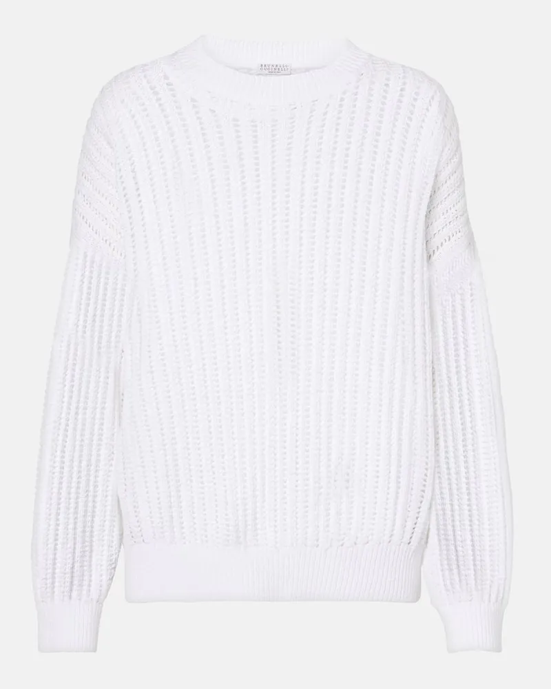 Brunello Cucinelli Pullover aus Baumwolle Weiß