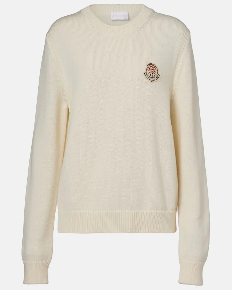 Moncler Pullover aus Schurwolle Weiß