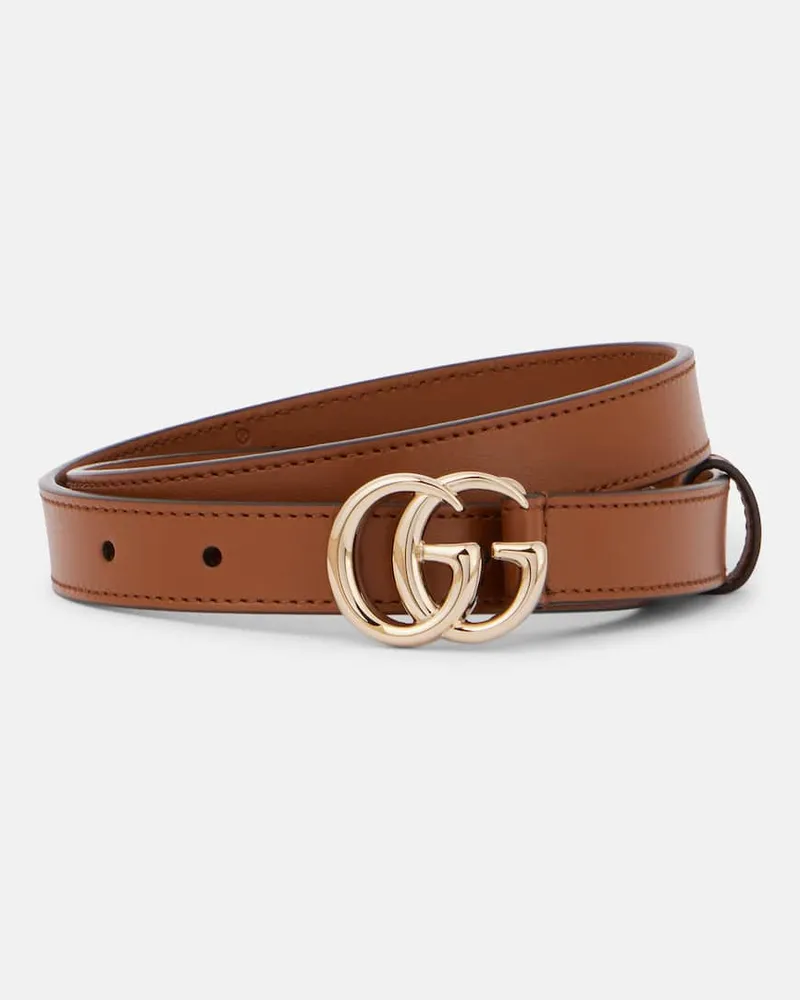 Gucci Gürtel GG Marmont aus Leder Braun