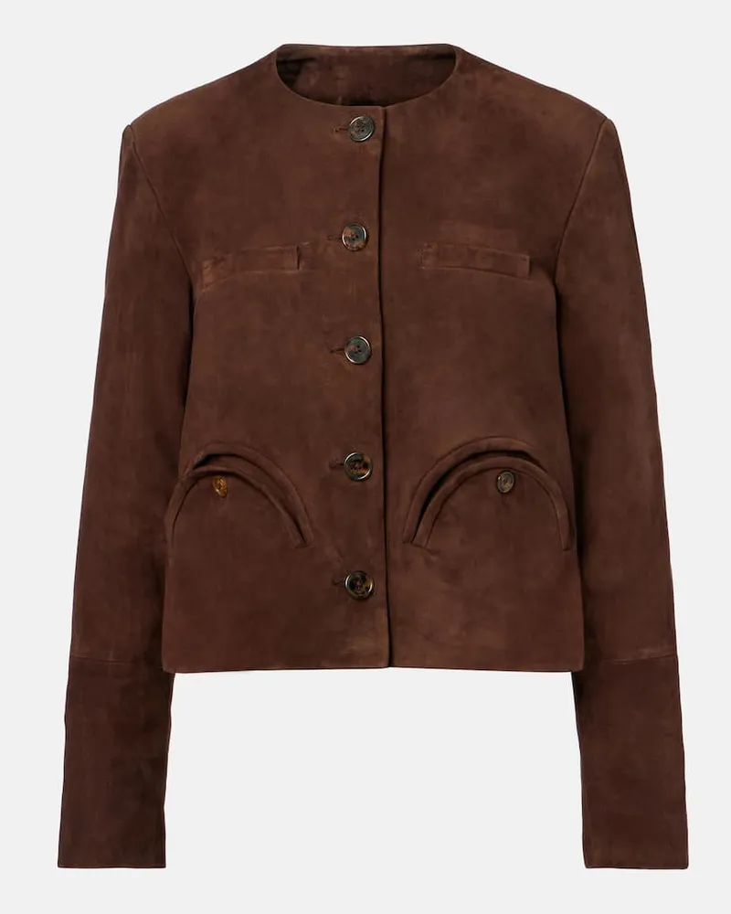 Blazé Milano Blazé Milano Jacke Gliss Bolero aus Veloursleder Braun