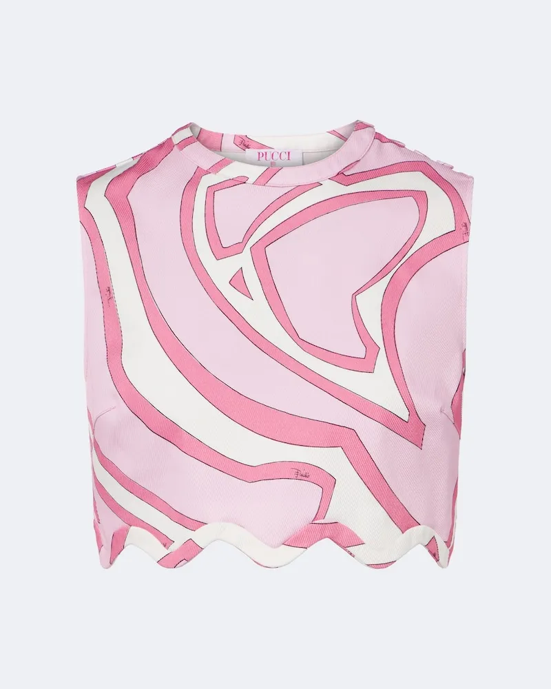 Emilio Pucci Cropped-Top Labirinto aus einem Baumwollgemisch Rosa