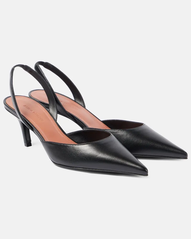 Amina Muaddi Slingback-Pumps Sofia aus Leder Schwarz