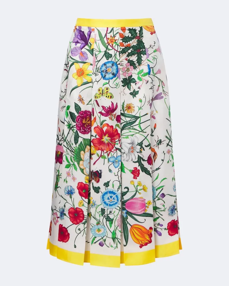 Gucci Midirock Gucci Flora aus Seide Multicolor