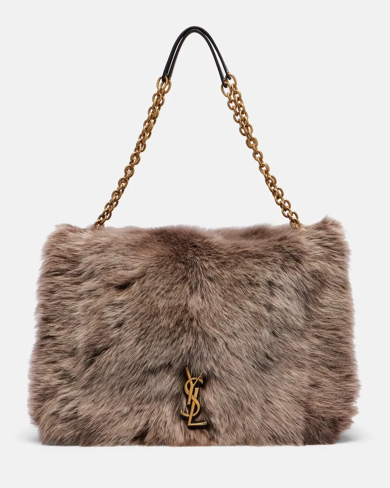 Saint Laurent Schultertasche Jamie 4.3 Large aus Shearling Grau