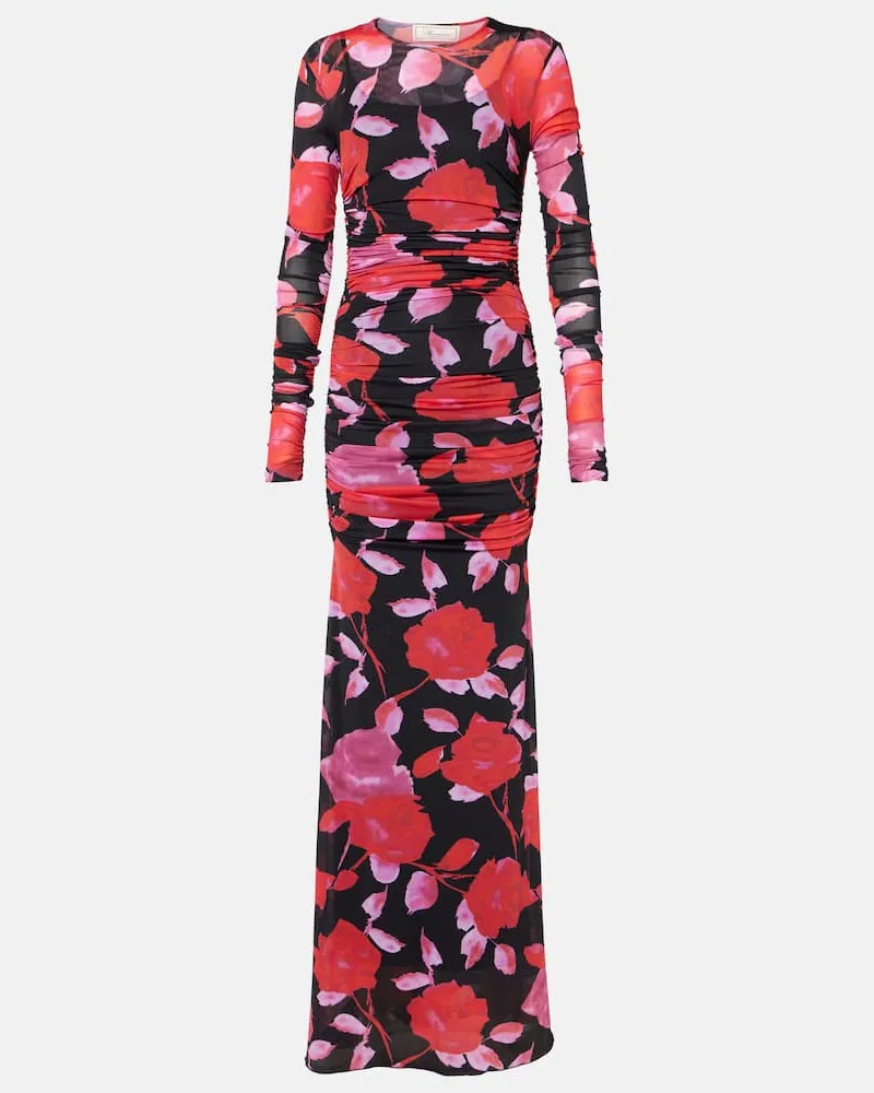 Blumarine Bedrucktes Maxikleid Fine Jer Schwarz