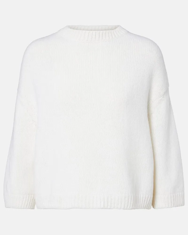 KHAITE Cropped-Pullover Sabina aus Kaschmir Weiß