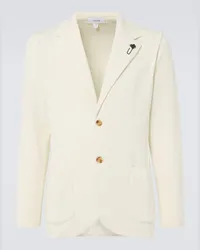 LARDINI Blazer aus Wolle und Seide Weiss