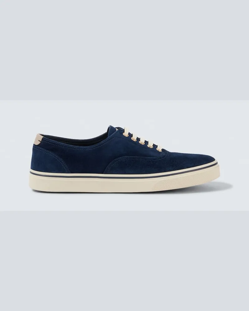 Brunello Cucinelli Sneakers aus Veloursleder Blau