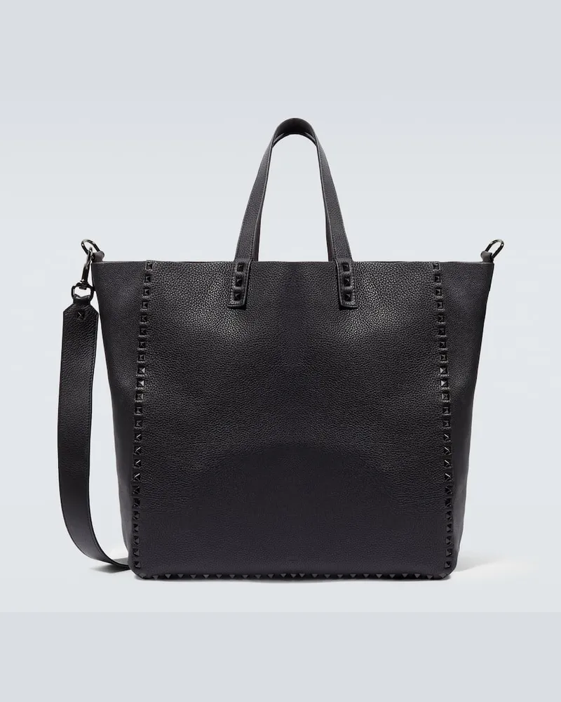 Valentino Garavani Tote Rockstud aus Leder Schwarz