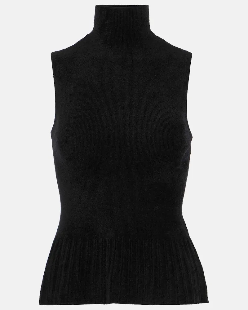 Proenza Schouler White Label Top Mackenzie aus Chenille Schwarz