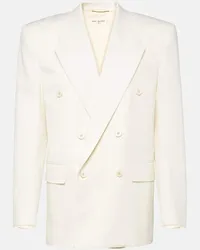 Saint Laurent Blazer aus Schurwolle Weiss