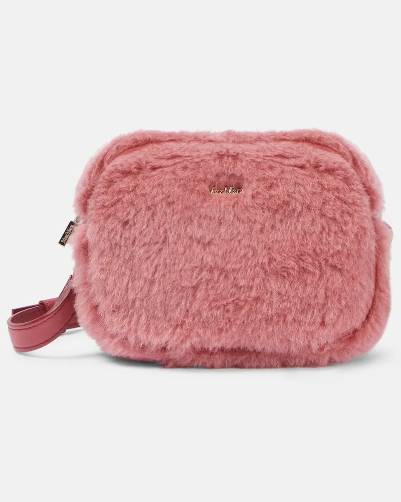 Max Mara Schultertasche Small mit Leder Rosa