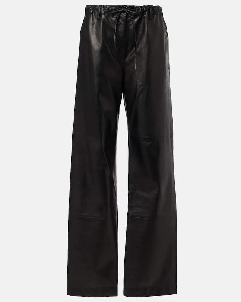 Proenza Schouler Weite Hose Magnus aus Leder Schwarz