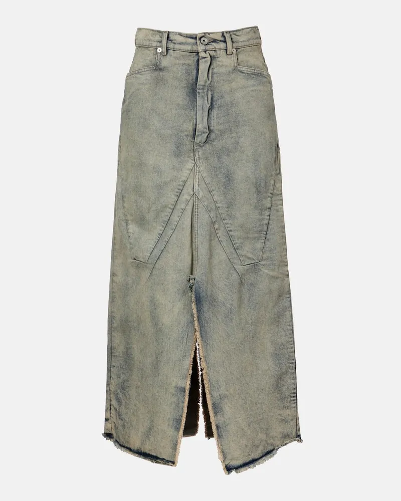 Rick Owens Maxirock aus Denim Blau