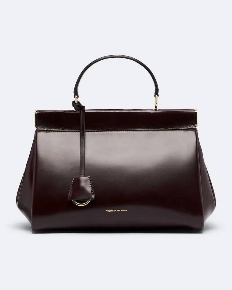 Victoria Beckham Henkeltasche Sloane Frame aus Leder Burgunderrot