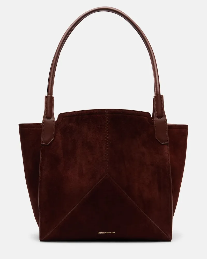 Victoria Beckham Tote Bag Victoria Small aus Veloursleder Braun