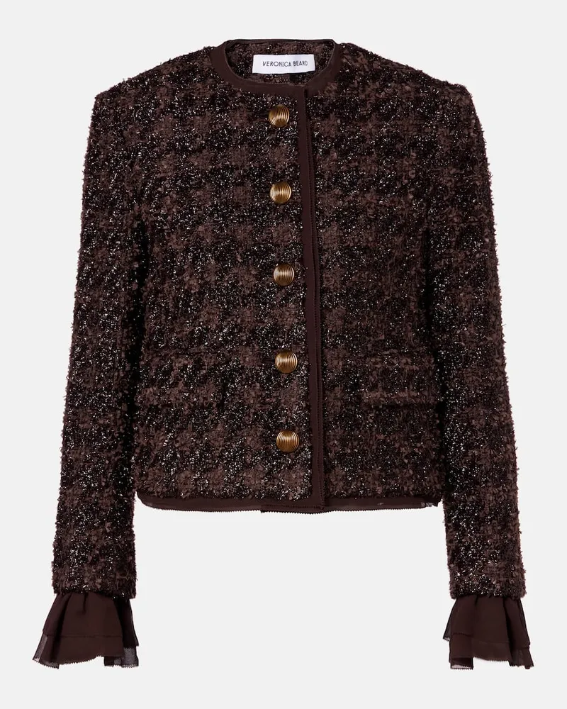 Veronica Beard Jacke Audrina aus Tweed Burgunderrot