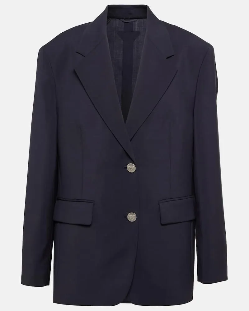 Prada Blazer aus Wolle und Mohair Schwarz