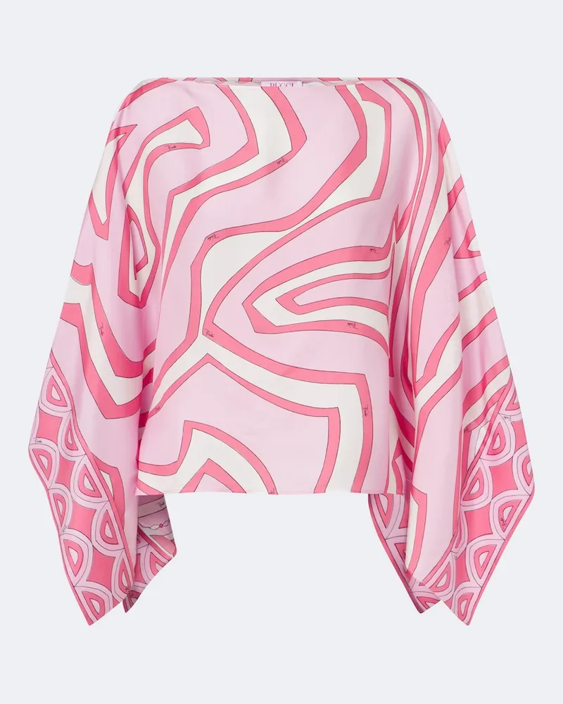 Emilio Pucci Bluse Labirinto aus Seiden-Twill Rosa
