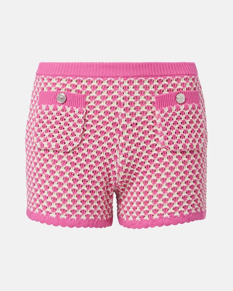 Versace Shorts aus Häkelstrick Pink