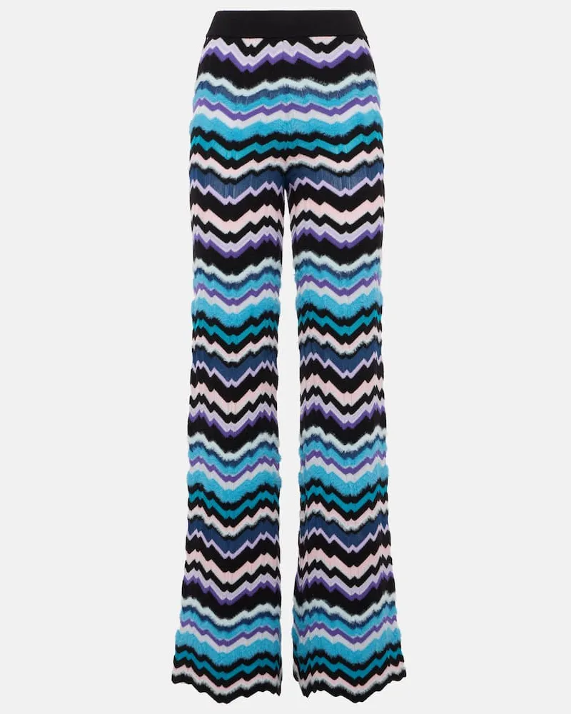 Missoni High-Rise-Schlaghose aus Häkelstrick Multicolor