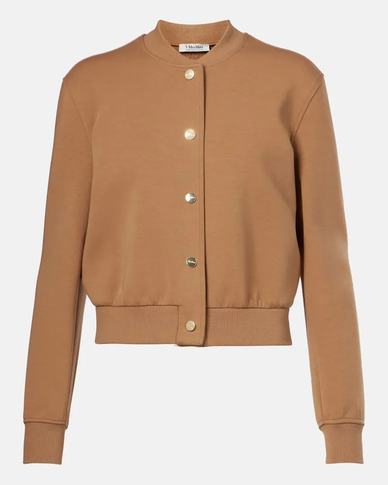 Max Mara Cropped-Jacke aus einem Baumwollgemisch Beige