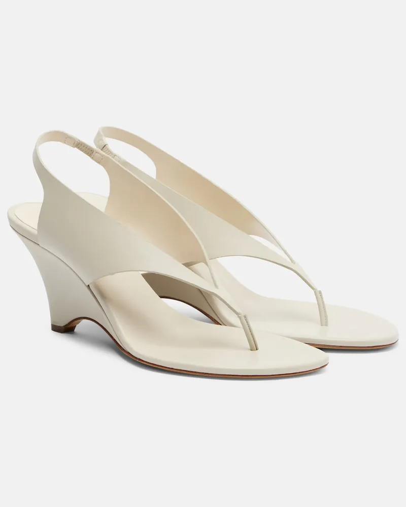 Le Monde Béryl Le Monde Béryl Wedge-Sandalen Langley aus Leder Weiß