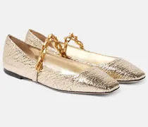 Ballerinas Diamond Tilda aus Metallic-Leder