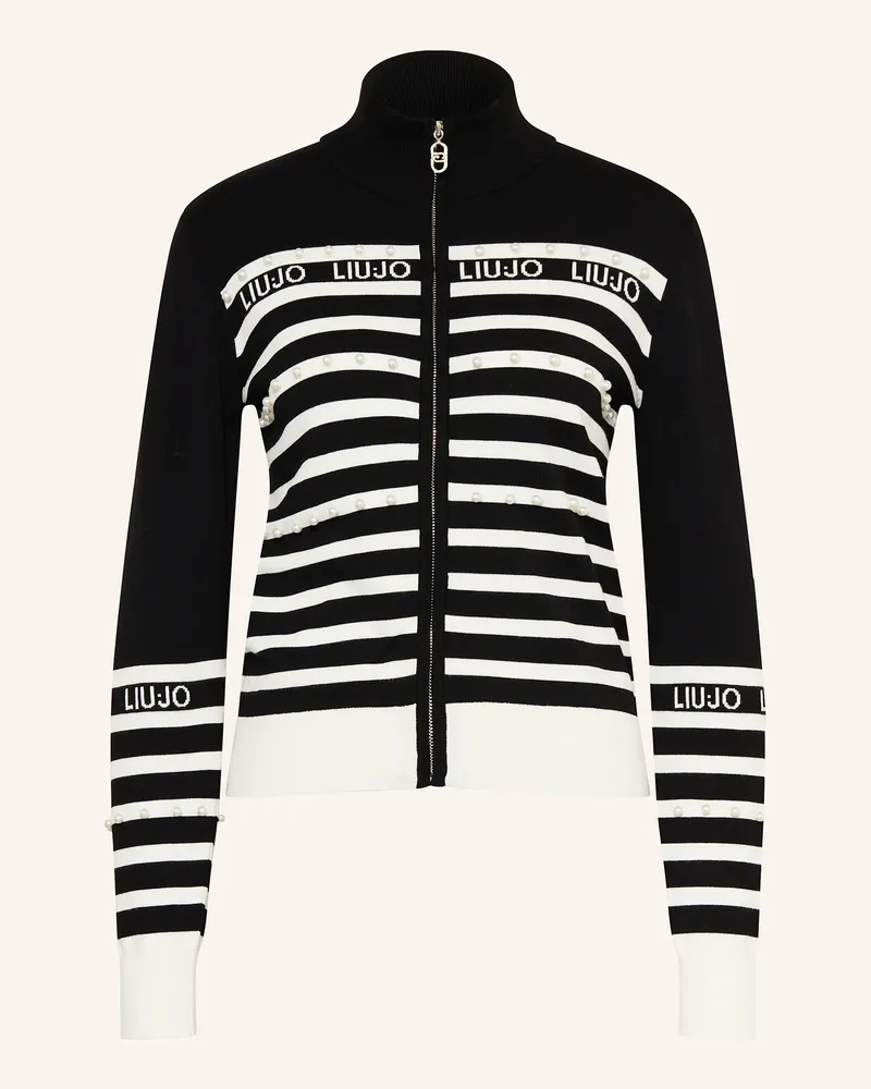Liu Jo Strickjacke mit Schmuckperlen Schwarz