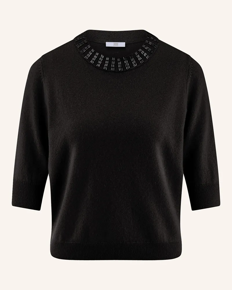 Riani Strickshirt mit Cashmere und Schmucksteinen Schwarz