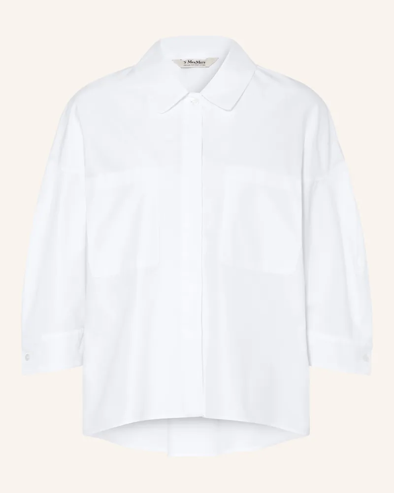 Max Mara Hemdbluse Ancella Mit 3/4-Arm weiss Weiss