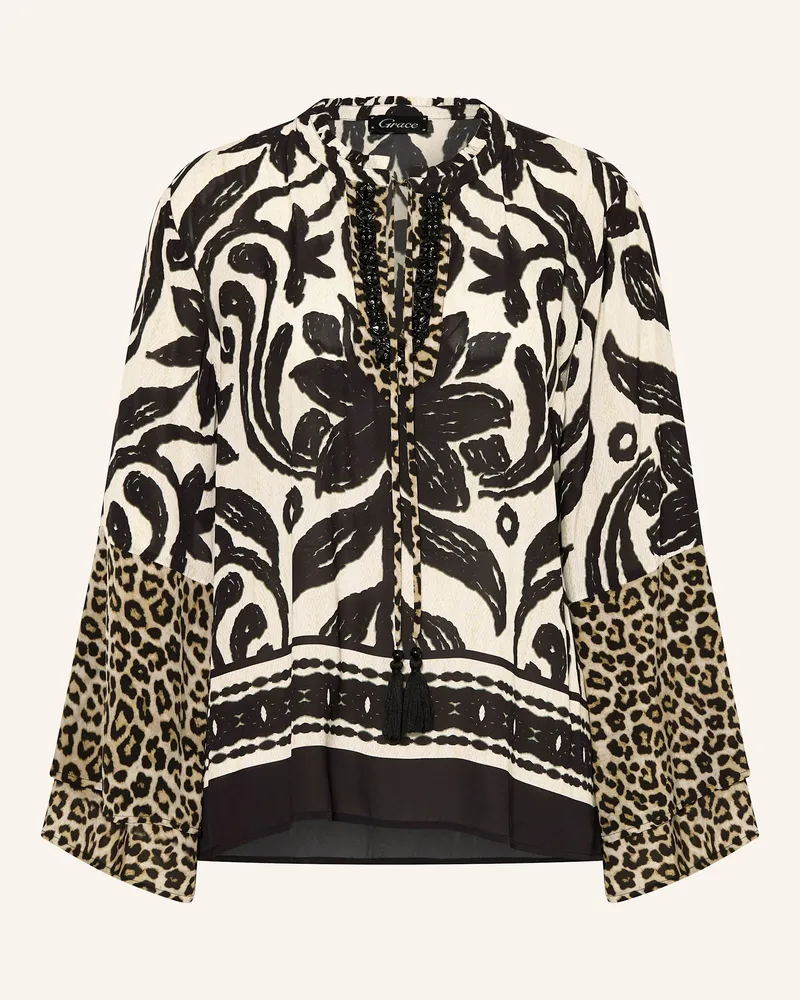 Grace Blusenshirt mit Schmucksteinen Schwarz