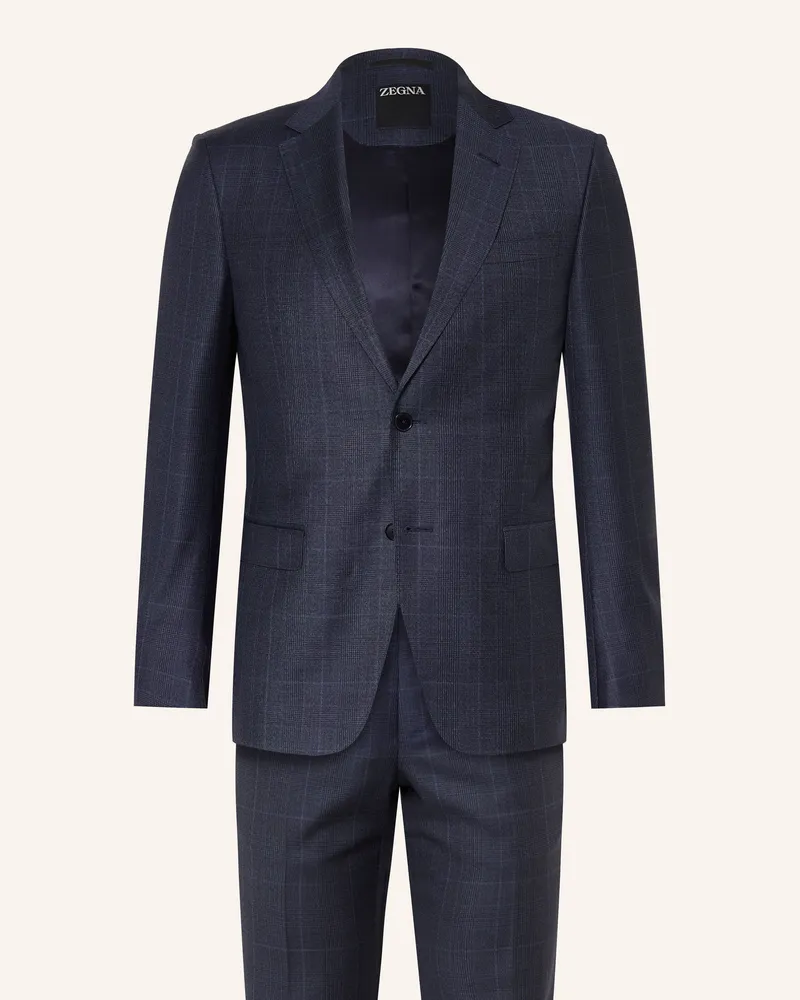 Ermenegildo Zegna Anzug Drop 7 Slim Fit blau Dunkelblau