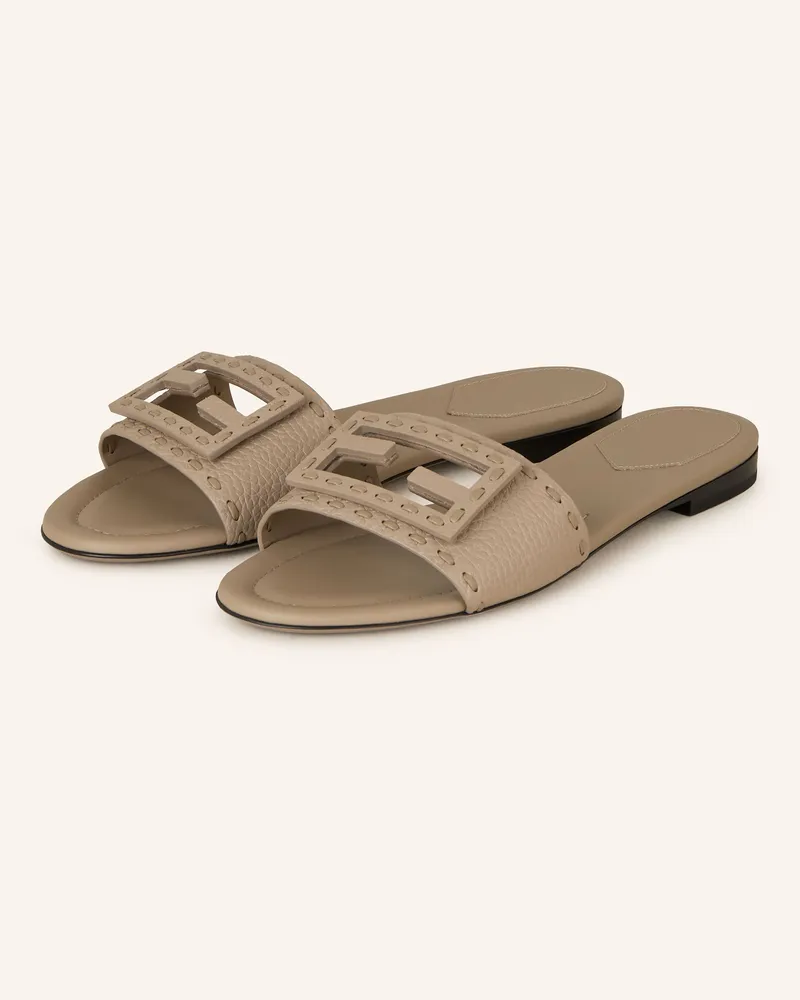 Fendi Pantoletten braun Hellbraun