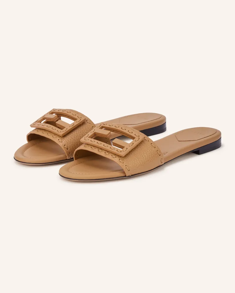 Fendi Pantoletten braun Hellbraun
