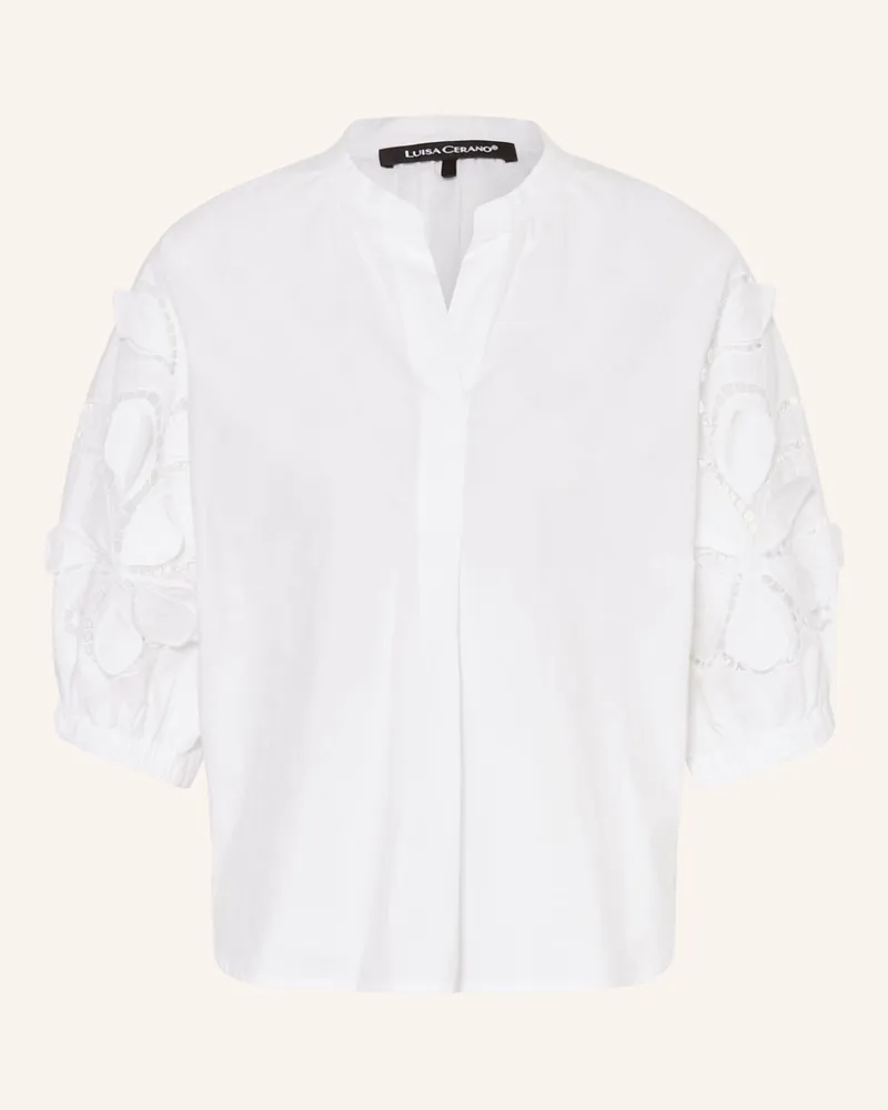 Luisa Cerano Blusenshirt Mit Lochspitze weiss Weiss