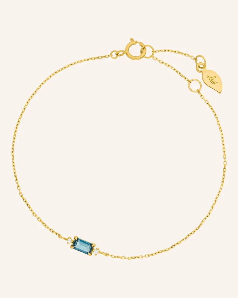 Leaf Armband LONDON BLUE TOPAZ aus 14 Karat Gelbgold Gold